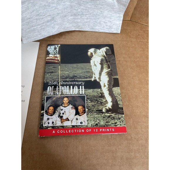 New Vintage Fruit of the Loom Apollo 11 25th Anniversary Package Tshirt XL Grey - Picture 3 of 11